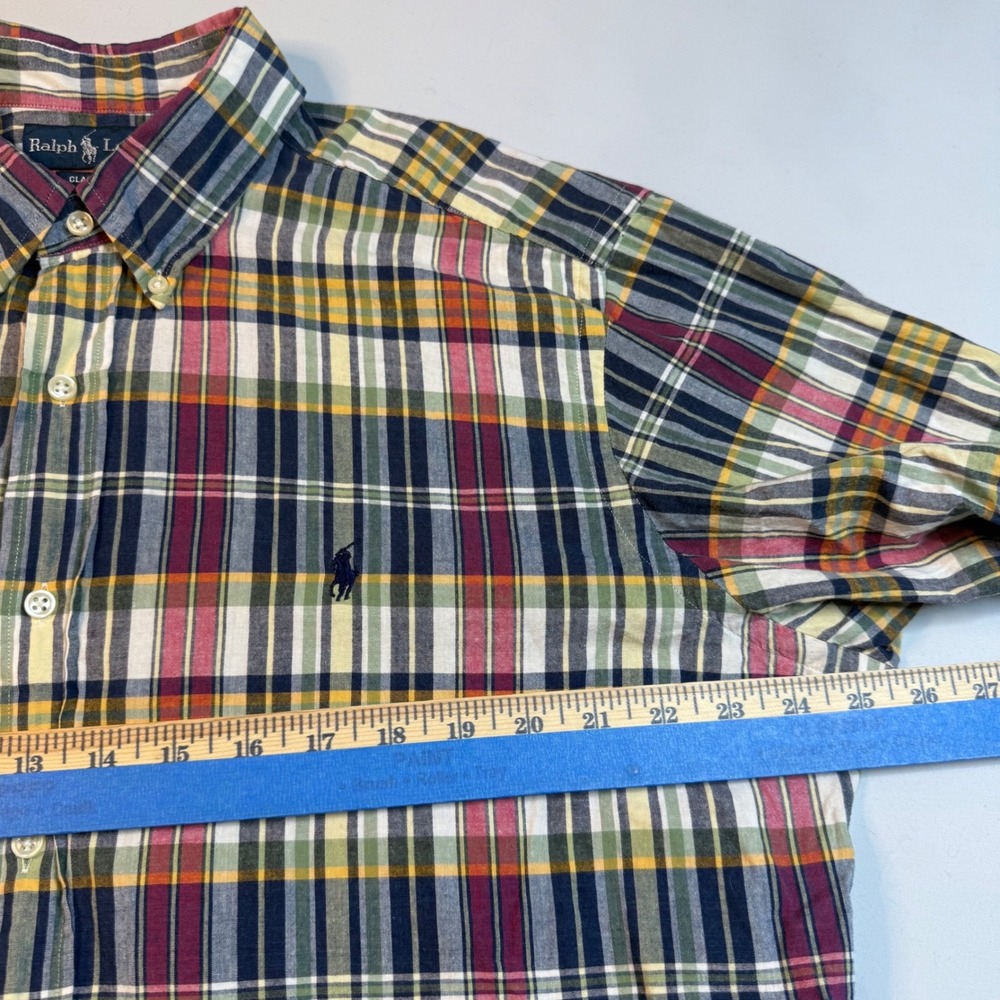 Ralph Lauren Button Down Shirt Mens XL Multi Color Plaid Classic Fit Short Slv - Picture 7 of 9